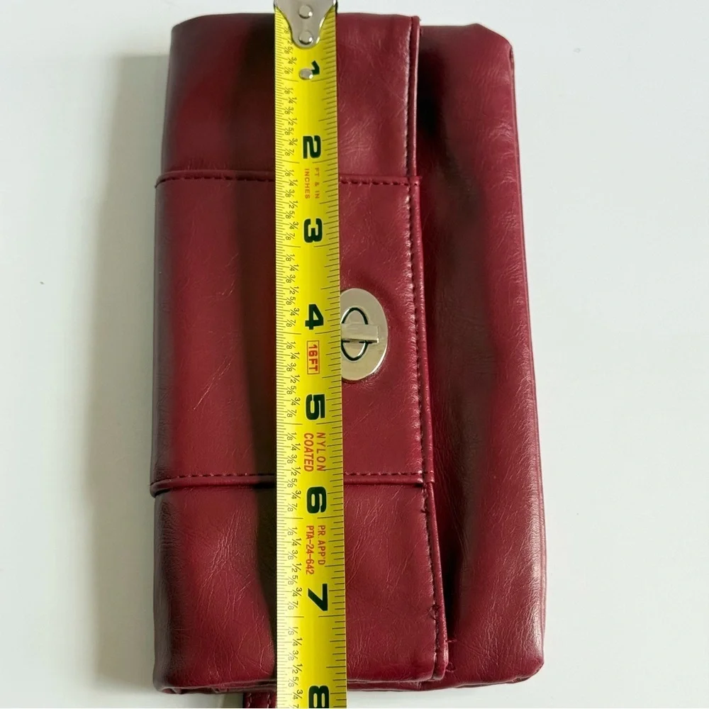 Elegant Red Soft Clutch Wallet Hand Purse
